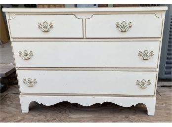 Vintage French Provincial Cream W Gold Trim Dresser, Over 50 Years Old! (Part Of Set Featured In This Auction)