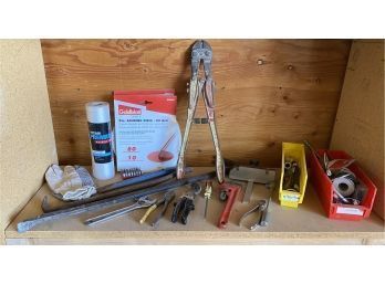 Odds And Ends For Every Garage, Includes Bolt Cutters, Extension Cords, Crow Bar And More