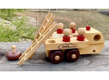 Smoke Eaters Wooden Toy Fire Truck