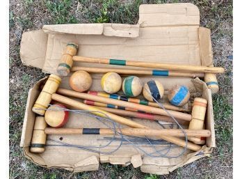 Used Vintage Croquet Game Set