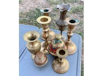 Collection Of Brass Items Incl. Brass Bells