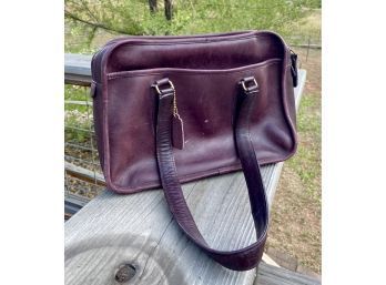 Purple Leather Coach Bag