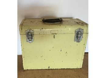 Vintage Yellow Metal Box W Latch