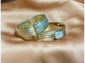 Two Vintage Costume Jewelry Bangle Bracelets