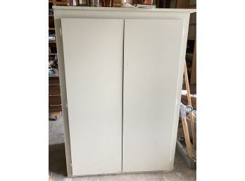 Large White Wooden Cupboard (Inside Shelves Damages)