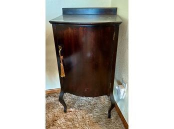 Vintage Wooden Music Cabinet With Brass Handle