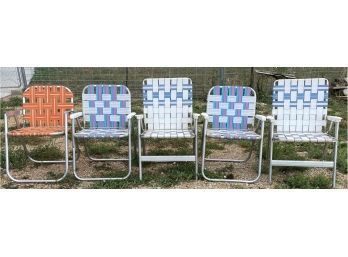 Grouping Of 5 Folding Lawn Chairs