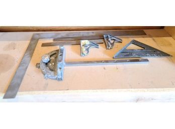 Misc Lot Of Cutting Squares And Measuring Tools