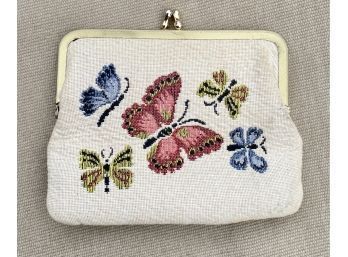 Cute Butterfly Embroidered Coin Purse