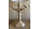 Tuscan Style Lamp With Birdbath Motif & Pineapple Finial