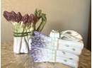 Fitz & Floyd Asparagus Creamer & Purple Asparagus Trinket Box