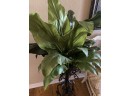 Large Iron Plant Stand With Faux Tropical Plant
