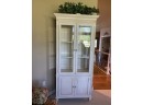 Beautiful Ethan Allen French Country Style Lighted Hutch With Beveled Glass & Fluted Columns