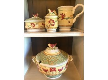 Fitz & Floyd Bellacara Serving Pieces Including Large Tureen