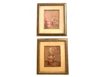 Set Of Two Framed And Matted Boudoir Prints In Silver Frames