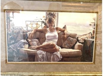 Gorgeous Signed & Numbered Limited Edition Enhanced Photograph Of Woman Reading Numbered 795/1650