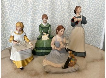 Collection Of Four Little Women Figurines (Amy, Joe, Meg, Beth) By Franklin Porcelain