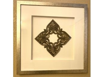 Framed Tuscan Medallion Shadow Box Wall Art In Silver Frame