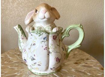 Kaldun & Bogle Hand Painted Teapot With Rabbit Top