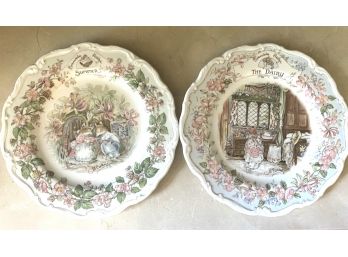 Pair Of Two Collectible Royal Doulton Brambly Hedge Plates Titled 'The Dairy' & 'The Summer'