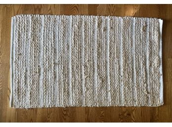 Woven Jute And Cotton Entry Rug With Beige & Gold Hues