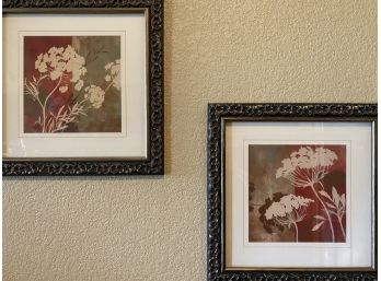 Pair Of Two Framed Tuscan Style Floral Decor Photos