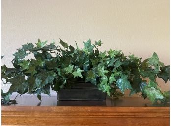 Lovely Faux Ivy Plant In Metal Planter