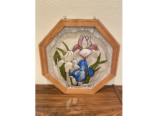Octagon Stained Glass Floral Window