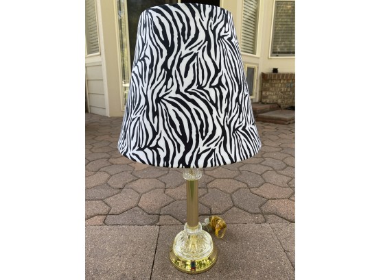 Table Lamp With Fabric Zebra Shade