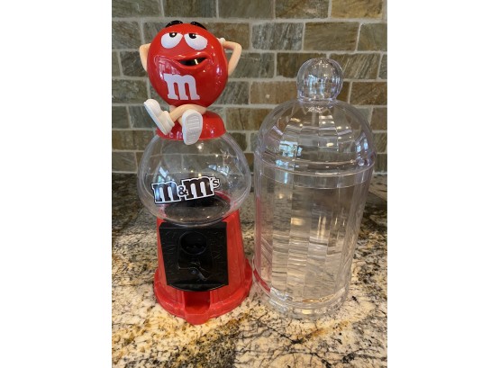 M & M  Candy Dispenser & Storage Jar