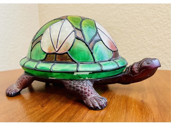 Stained Glass Turtle Table Lamp