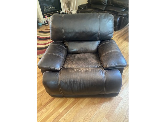 Faux Leather Oversized Recliner
