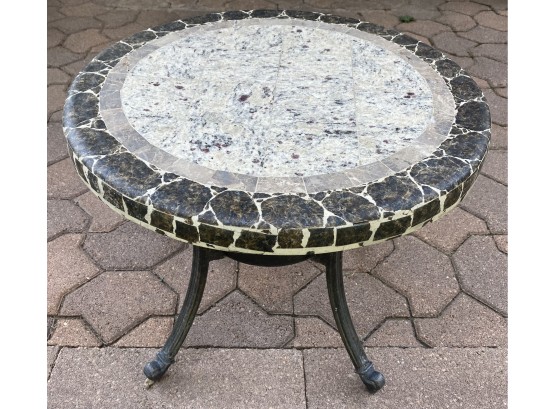 Stone Top Small Patio Table