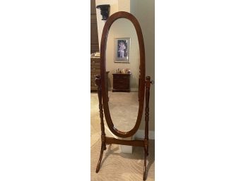 Swivel Full Length Cheval Standing Wooden Floor Mirror