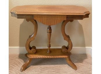 Harp Style Wood Accent Table