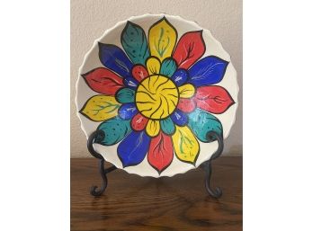 Colorful Hand Painted Vintage Bowl
