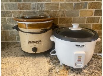 Lot Of 2 Kitchen Small Appliances Crock Pot And Rice Cooker