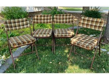 Vintage Plaid Pattern Folding Chairs.