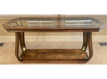 Wood And Glass Top Sofa Table