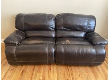 Electric Faux Leather Recliner Loveseat