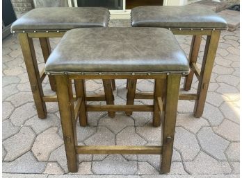 Lot Of 3 Kitchen Stools By Wood Craft Furniture