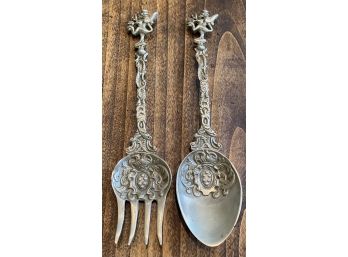 Server Spoon & Fork By Montagnani Silver Plate