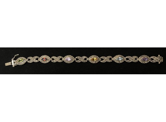 925 & Semi Precious Stones Bracelet- 16.3 Grams