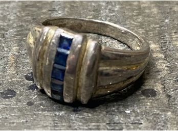925 Saphire  Ring- 5.8 Grams