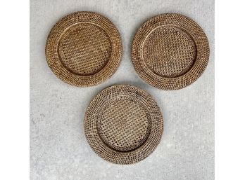 3 Wicker Chargers/plates