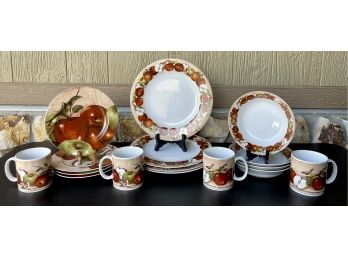 David Carter Brown Apple Orchard Dishes Serving For 4