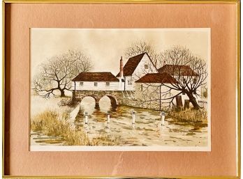'Bray Mill' Vintage Jeremy King Signed & Numbered Original Lithograph