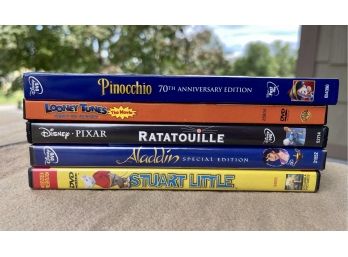5 Children's DVD Movies Including New Pinocchio Diamond Edition