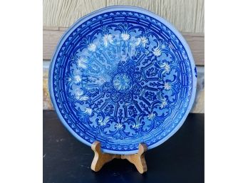 8' Blue & Silver Glass Plate