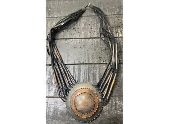 Round Metal Medallion Necklace